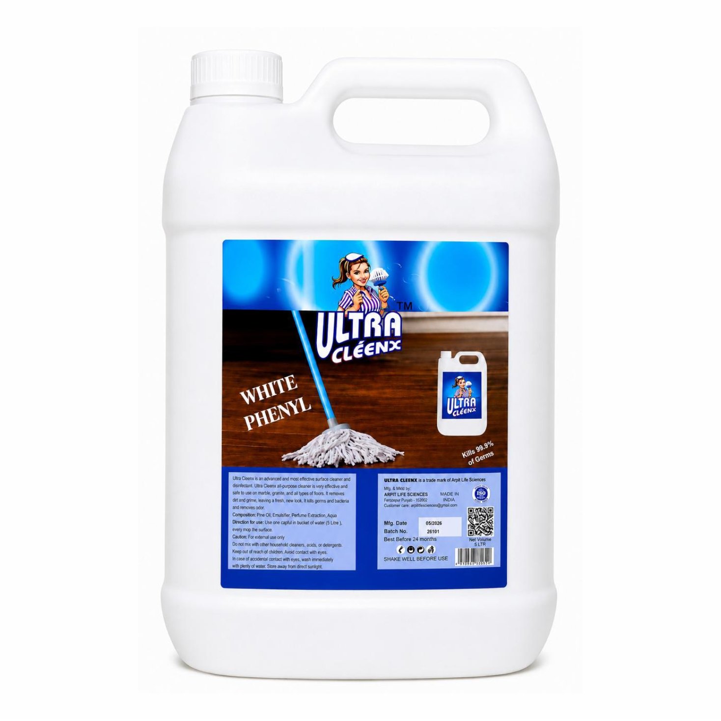 Ultra Cléenx White Phenyl Floor Cleaner – 5 Litre
